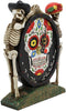 Ebros Sugar Skull Skeleton Latino Couple Desktop Table Clock Statue 6.25" Tall