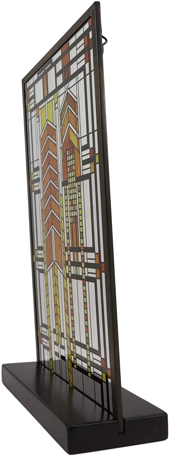 Ebros Frank Lloyd Wright Autumn Sumac Stained Glass 10" by 6.5" Desktop Plaque