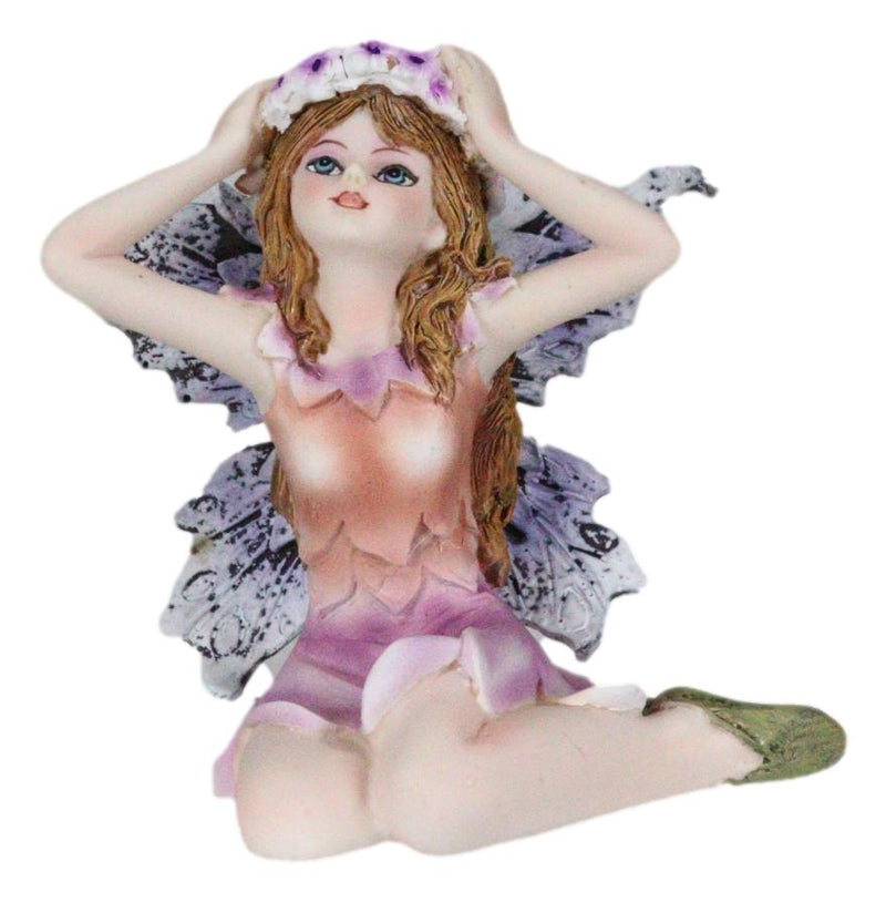 Fairy Garden Lavender Laurel Fairy Waking Up Figurine 3.25"H Miniature Faerie
