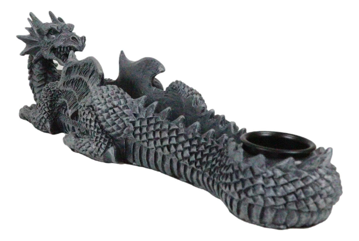Gothic Mythical Guardian Dragon Gargoyle Incense Stick And Taper Candle Holder