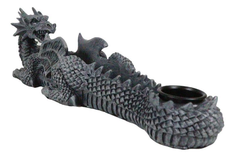 Gothic Mythical Guardian Dragon Gargoyle Incense Stick And Taper Candle Holder
