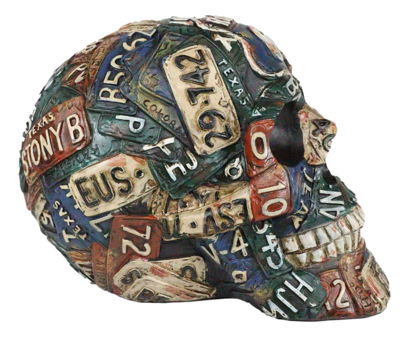 Nostalgic Western Route 66 Scenic US Highway Memory Lane Signs Skull Figurine