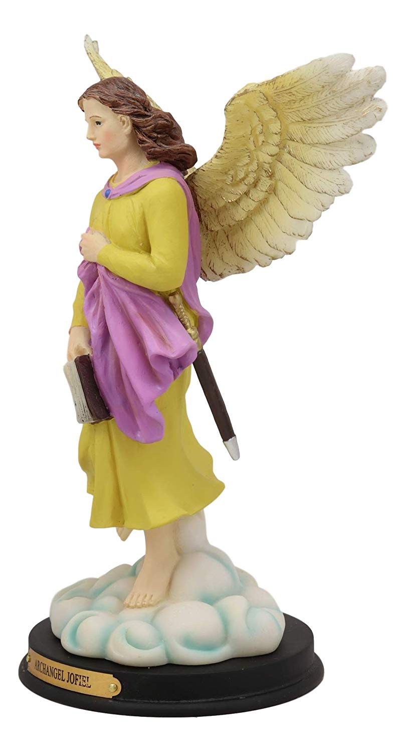 Ebros Archangel Saint Jofiel Jophiel Statue 10" H Figurine with Brass Name Plate