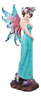 Ebros Large Enchanting Teal Victorian Fairy with Fuchsia Wings Statue 15" H Mythical Fantasy FAE Pixie Nymph Mystical Angel Fairies Magical Art Nouveau Decor Sculpture Figurine