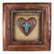 Rustic Western Turquoise Rocks Cross Heart Wooden Wall Decor Picture Frame