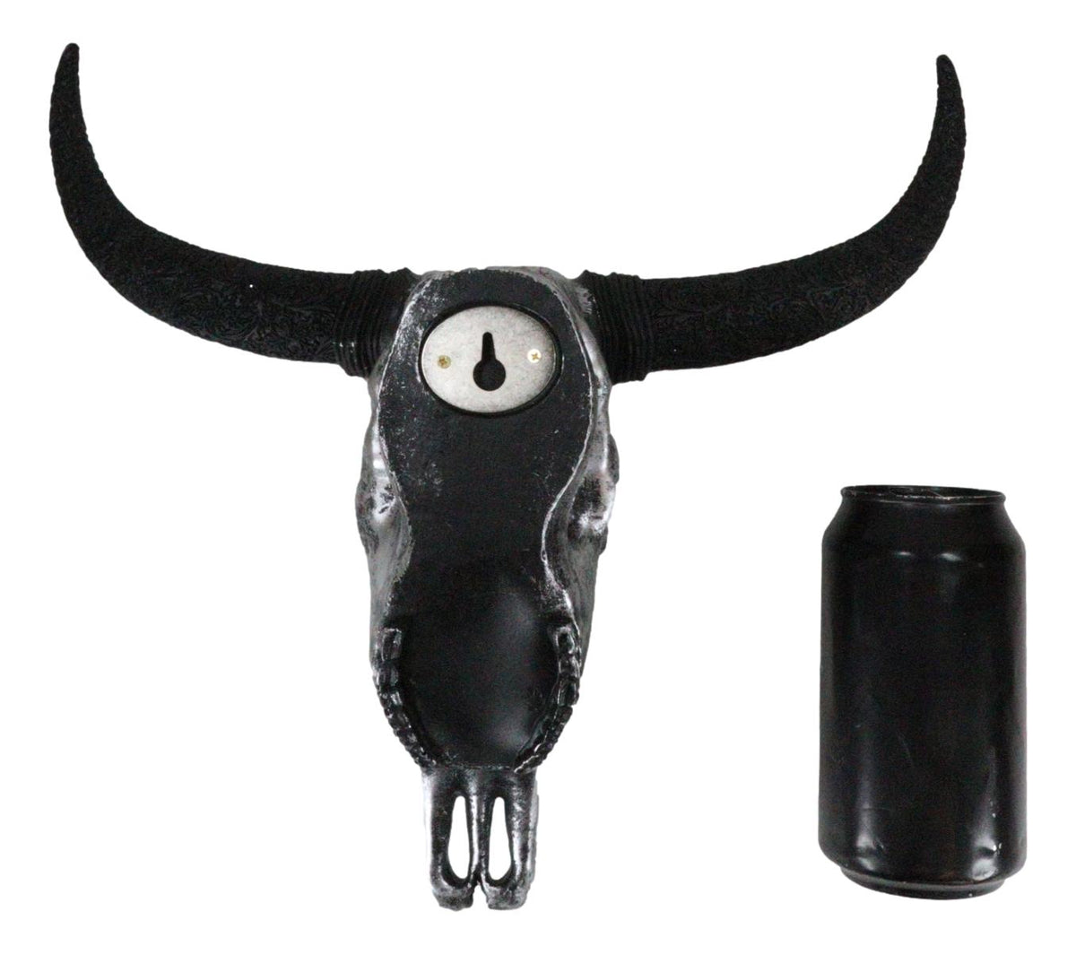 Western Floral Tribal Tattoo Tooled Bison Bull Cow Skull Wall Decor Plaque