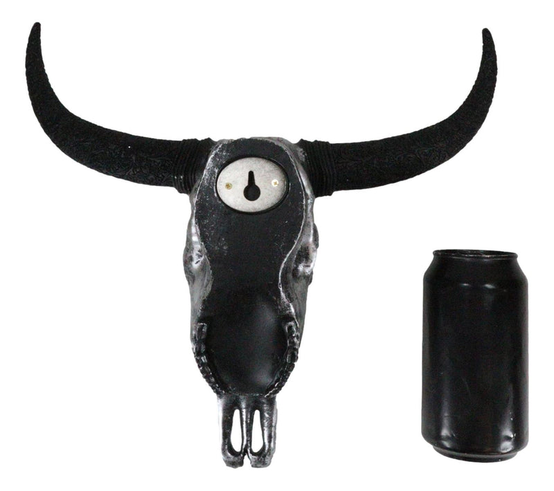 Western Floral Tribal Tattoo Tooled Bison Bull Cow Skull Wall Decor Plaque