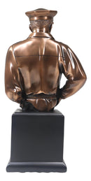 Police Man Officer Cop in Uniform Portrait Bust Electroplated Statue With Base