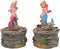 Ebros 4" Tall Blue and Pink Tailed Mermaid Mergirl Sisters Sitting On Coral Rocks Decorative Box Figurine Set of 2 Trinket Jewelry Keepsake of Under The Sea Ocean Marine Life Decor - Ebros Gift
