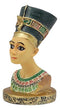 Egyptian Queen Nefertiti Bust Miniature Figurine With Hieroglyphic Base 2.25"H
