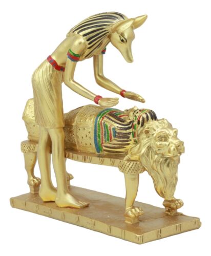 Ebros Egyptian God Of The Dead Golden Anubis Embalming Pharaoh Mummy Statue
