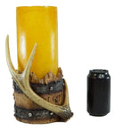 Western Stag Deer Antler With Country Barrel Hurricane Night Light Figurine