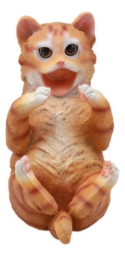 Ebros Feline Tabby Kitty Cat Wine Bottle Holder Caddy Figurine for Whimsical Tabletop Wine Racks or Animal Statues & Kitten Figurines As Birthday Gifts Crazy for Cat Lovers (Orange Tabby) - Ebros Gift