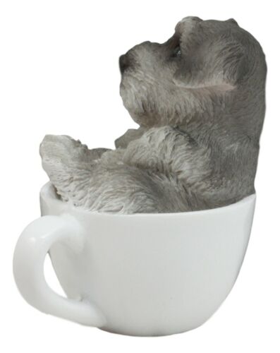 Ebros Realistic Mini Adorable Schnauzer Teacup Statue 3"H Pet Pal Dog Breed Figurine