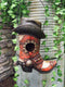 Pack Of 2 Western Red And Black Floral Cowboy Boots Birdhouse Bird Feeder Hanger