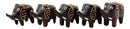 Balinese Wood Handicrafts Carved Jungle Elephant Miniature Figurines Set 2.5"L