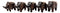 Balinese Wood Handicrafts Carved Jungle Elephant Miniature Figurines Set 2.5"L