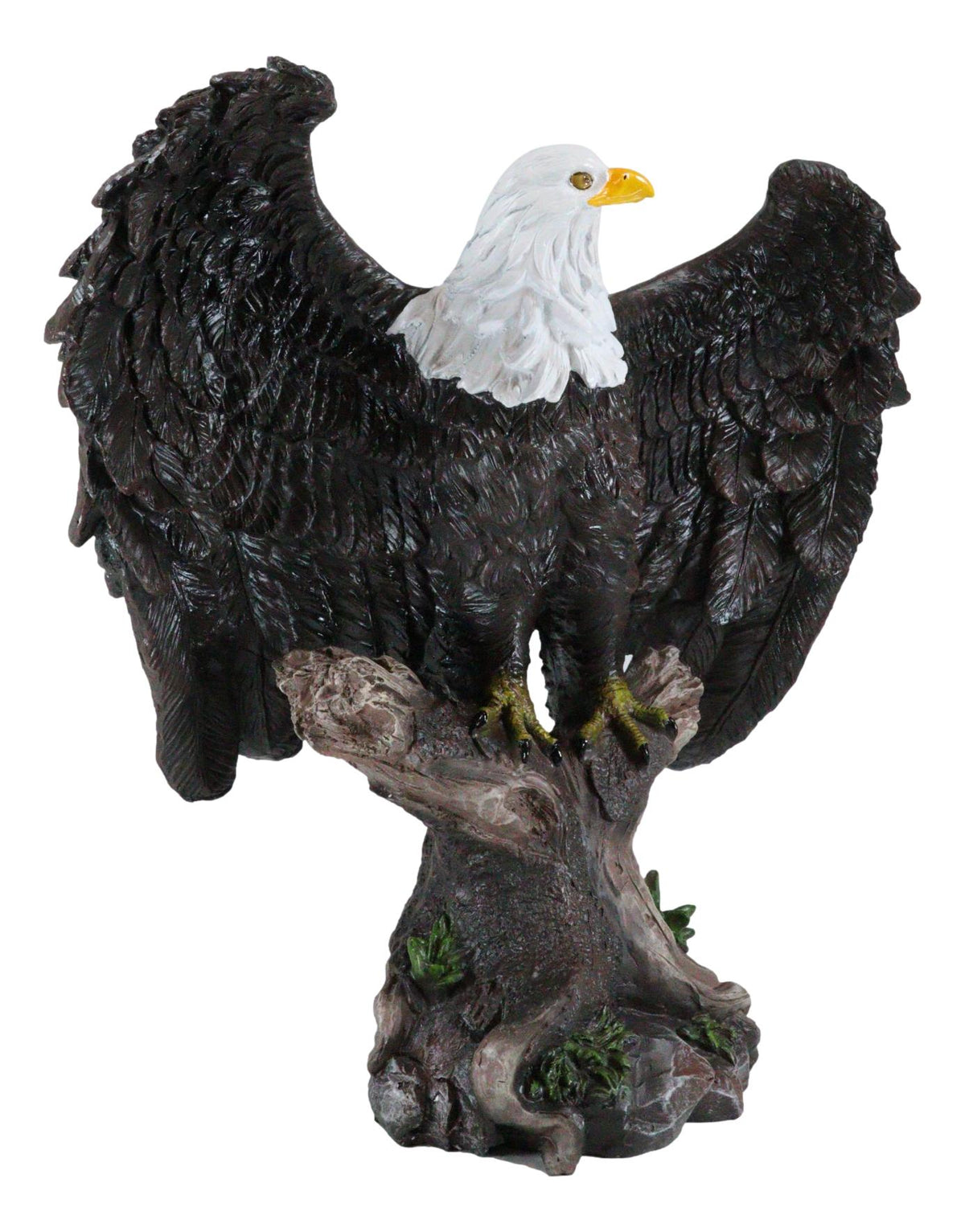 Large 18"H Wings Of Glory Perching Grand Bald Eagle Statue Home Garden Figurine