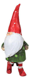 Whimsical Farmer Gnome Pulling Farm Mushrooms Wheelbarrow Fairy Garden Figurine