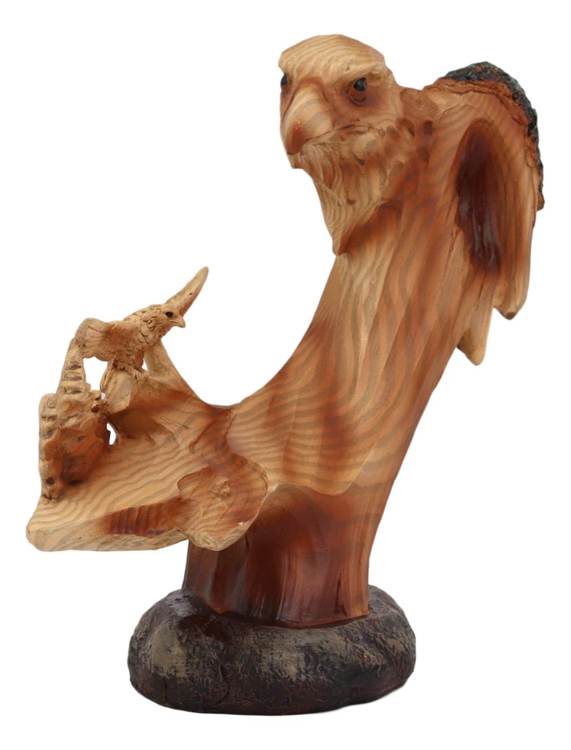Ebros American Pride Bald Eagle Bust With Soaring Eagle In Forest Rocky Statue