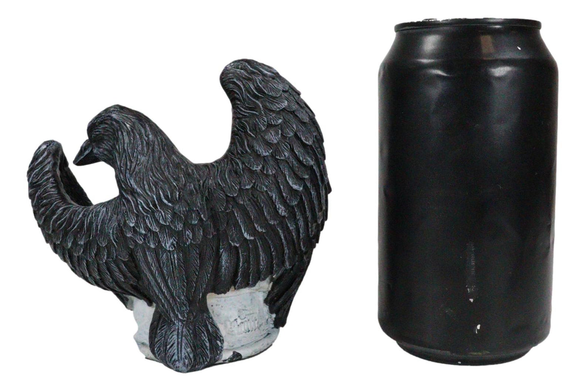 Gothic Edgar Poe Nevermore Raven Ward Black Rose Resin Tea Light Candle Holder