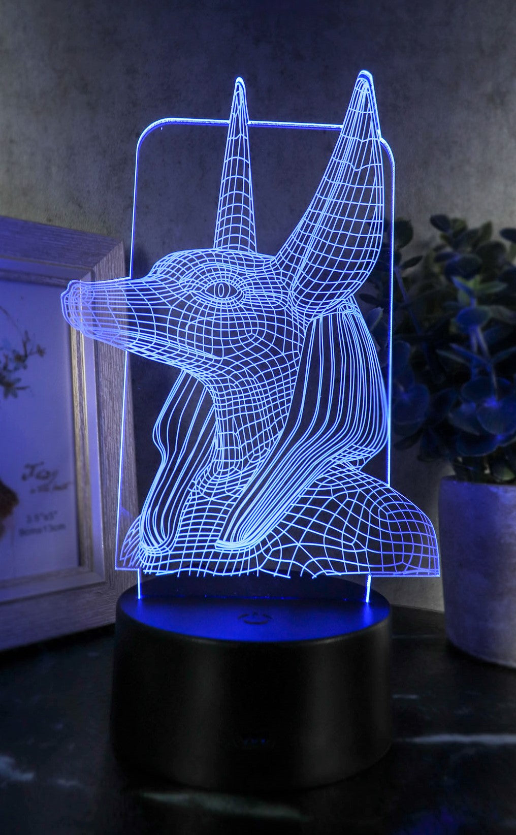 Egyptian God Of Afterlife Anubis Acrylic Art Panel Colorful LED Night Light