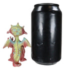 Small Collector Teal Spotted Red Baby Dinosaur Dragon Waving Hello Figurine