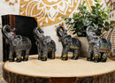 Majestic Indian Elephant Festival Hinduism Decorated Elephants Statue Set of 4