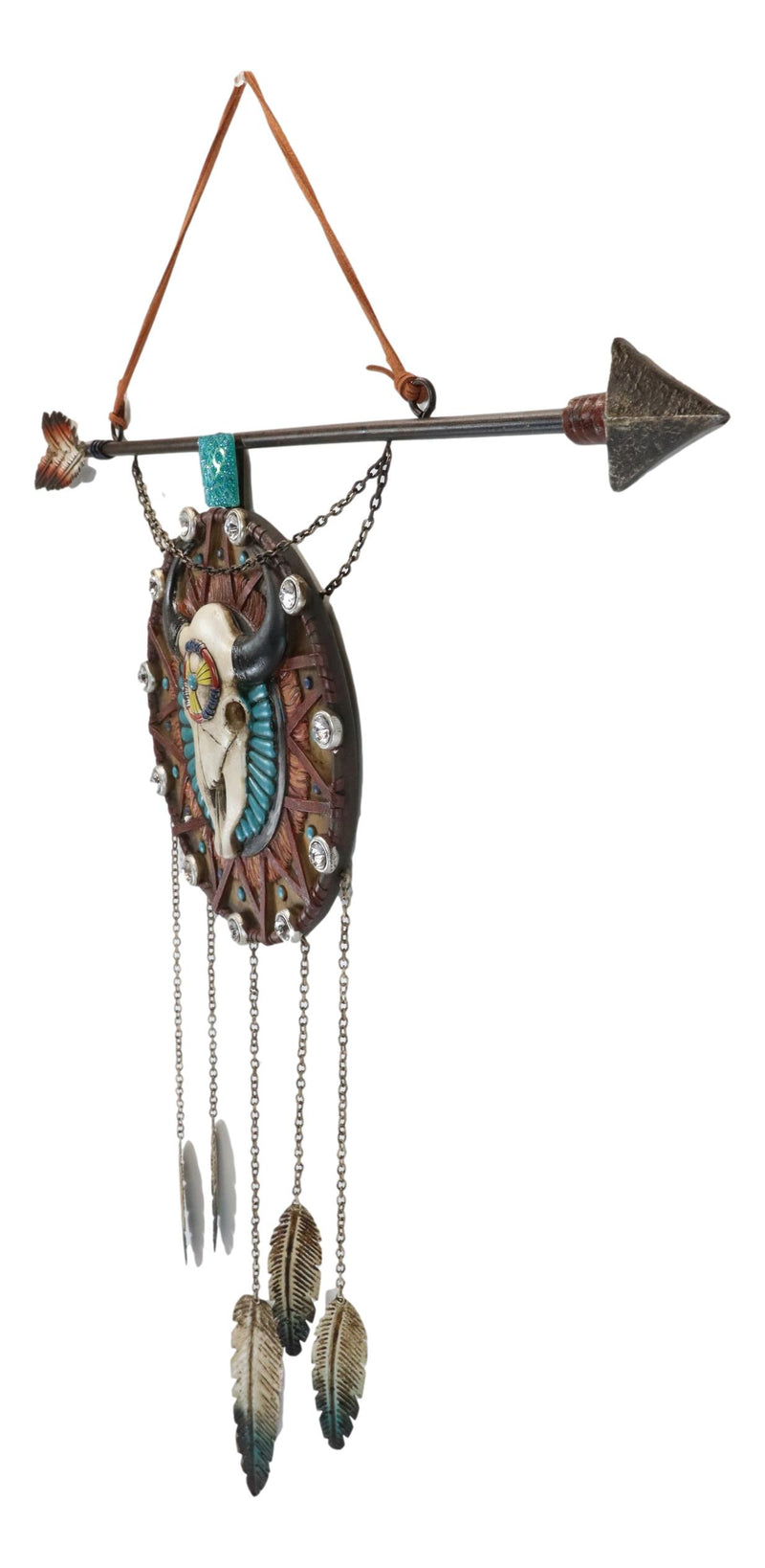 Southwestern Boho Chic Bull Cow Skull Arrow Dreamcatcher Wall Decor