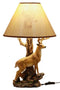 Ebros 12 Point Whitetail Deer Buck Desktop Table Lamp With Shade Wild Life