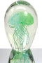 Ebros Gift Nautical Teal Blue and Green Hand Blown Glass Art Glow in The Dark Jellyfish Figurine Coastal Ocean Under The Sea Paperweight Office Desktop Table Decor Accent
