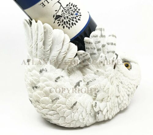 Wisdom Of The Tundra Beautiful Mystical Snowy Owl Wine Bottle Holder Decor