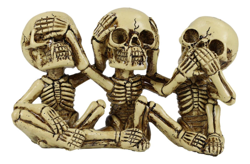 Ebros Gothic Alchemy See Hear Speak No Evil Skeletons Macabre Figurine