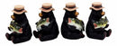 Catch Of The Day Fishing Bears With Bass Fish Figurine Set 4"H Hunting Bears