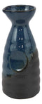 Glazed Ceramic Blue And Black Japanese Wine Sake Tokkuri Flask Pack of 6 Flasks