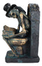 Constipated Skeleton With Raven On Graveyard Toilet Bowl Reading Book Figurine