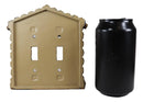 Pack of 2 Rustic Log Cabin Deer Antlers Double Toggle Switch Wall Outlet Plate