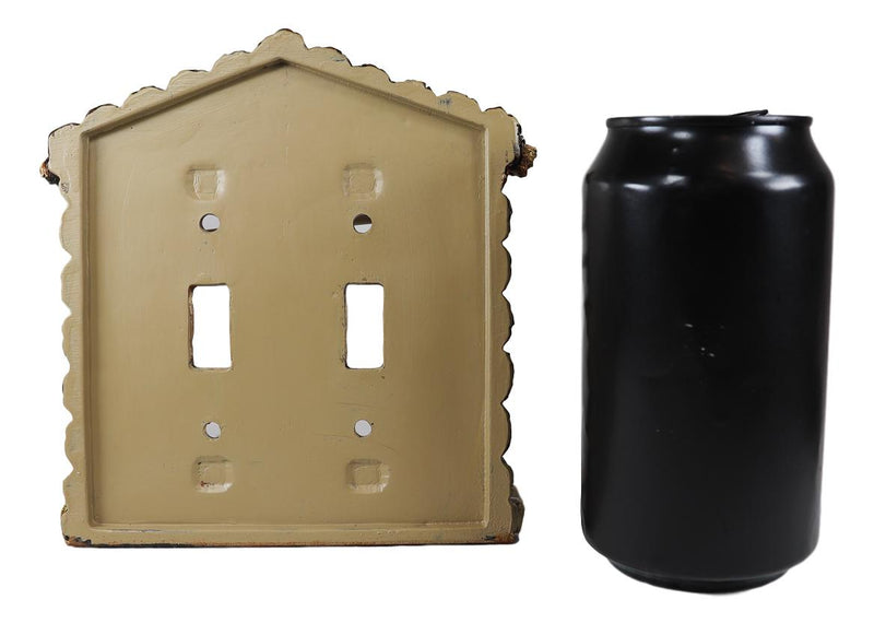 Pack of 2 Rustic Log Cabin Deer Antlers Double Toggle Switch Wall Outlet Plate