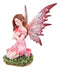 My Heart's Fancy Pink Flower Fairy With Giant Heart in Green Meadows Figurine