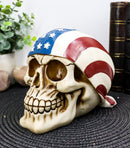 Independence Day Patriotic Skull With US Flag Banner Bandana Decorative Figurine