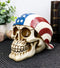 Independence Day Patriotic Skull With US Flag Banner Bandana Decorative Figurine