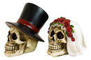 Calaveras De Boda Love Never Dies Wedding Bride and Groom Skulls Figurine Set