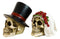 Calaveras De Boda Love Never Dies Wedding Bride and Groom Skulls Figurine Set
