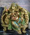 Vastu Hindu God Ganesha Ganapati Seated On Peacock Bird Train Throne Figurine