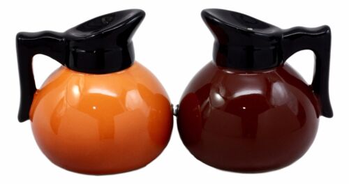 Breakfast Black Or Cream Coffee Pots Salt And Pepper Shakers Ceramic Figurines - Ebros Gift