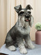 Ebros Large Sitting Realistic Schnauzer Puppy Dog Statue 13"H Pet Pal Pedigree Breed