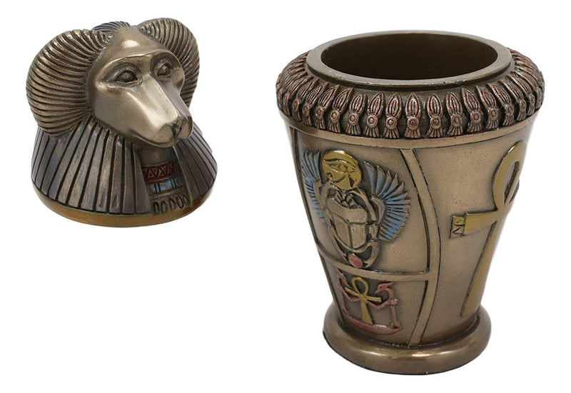 Ebros Ancient Egyptian Gods and Deities Hapi Canopic Jar Urn Statue 5.75" H