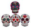 Ebros Day Of The Dead Calavera Colorful Sugar Skulls Trivet Set of Four 8"Tall Ceramic Tiles With Cork Backing Dias De Muertos Cork Trivets