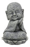 Ebros Zen Meditating Japanese Jizo Monk W/ Tilted Head On Lotus Statue 4" Tall