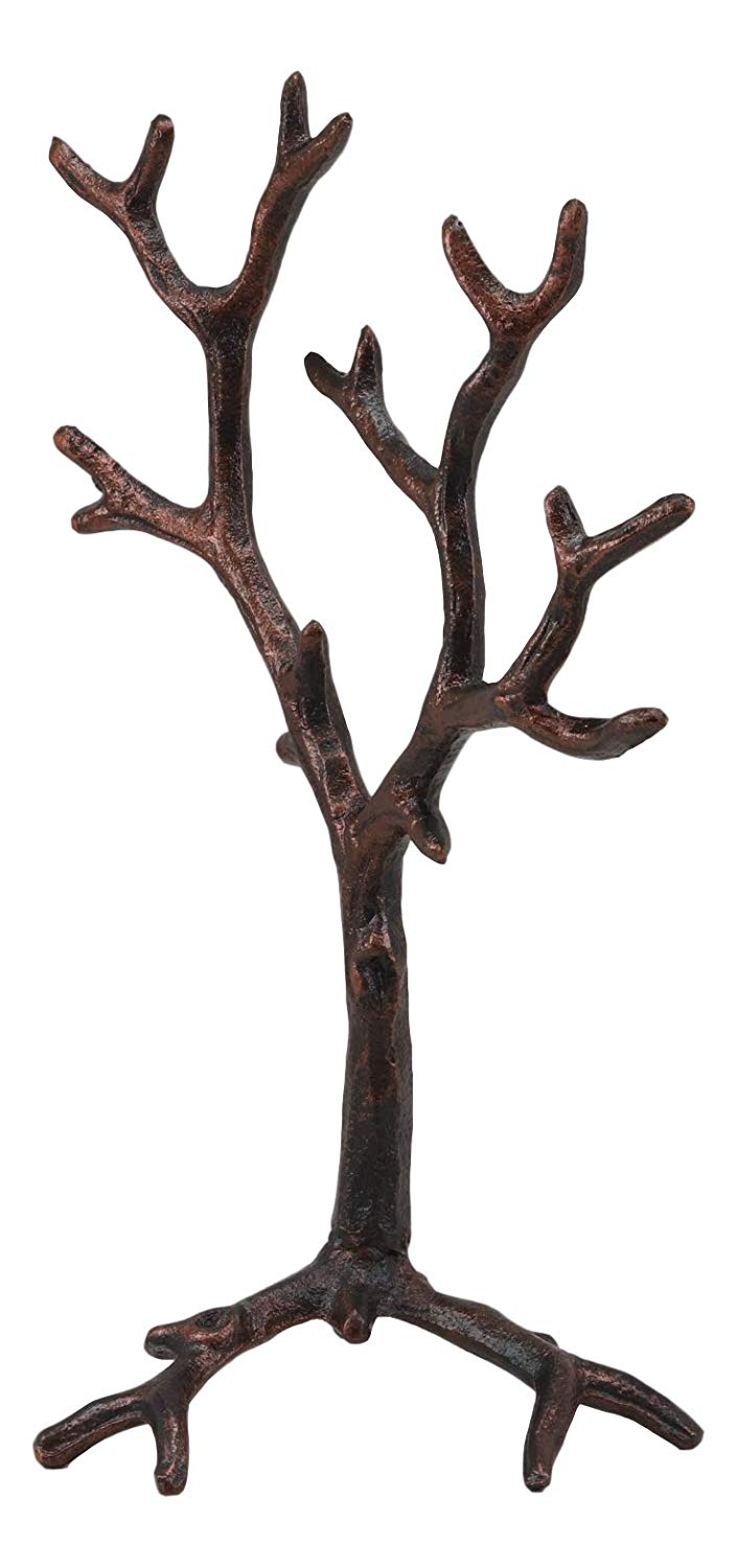 Rustic Fashion Rings Necklace Barren Jewelry Tree Display Holder Hooks Metal Art